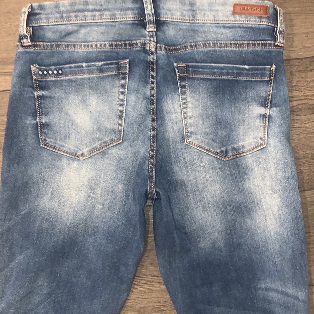 Blank NYC Skinny Classique Cropped Frayed/Jagged Hem Size 28 Medium Wash - Picture 10 of 15